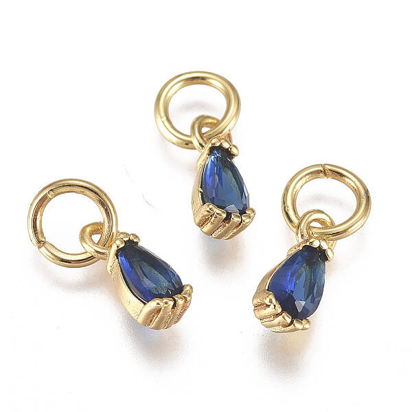 Brass Micro Pave Cubic Zirconia Charms
