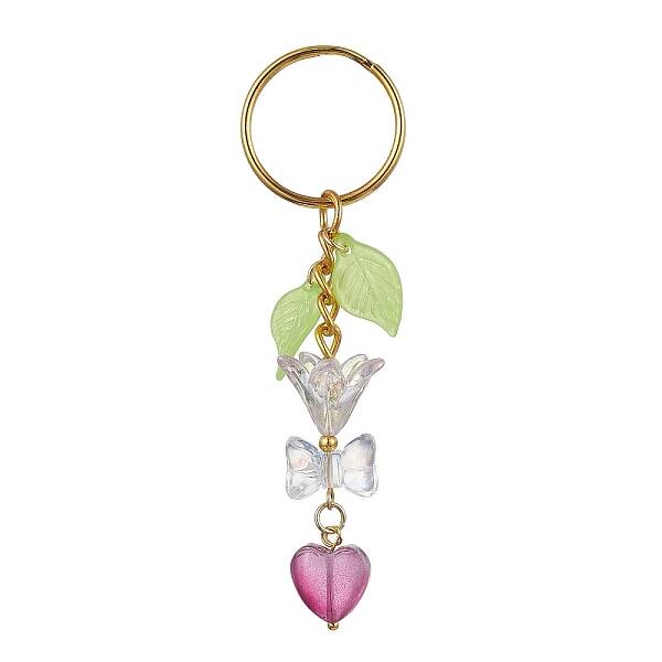 Bowknot & Heart Glass Pendant Decorations