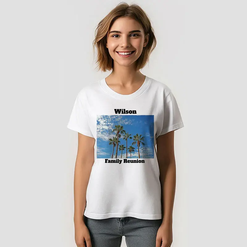 Palm Trees Blue Sky Custom Family Reunion T-Shirt
