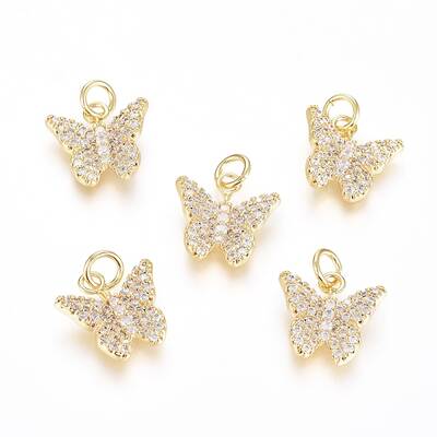 Brass Micro Pave Cubic Zirconia Pendants