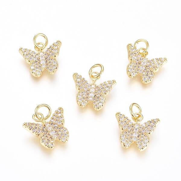 Brass Micro Pave Cubic Zirconia Pendants