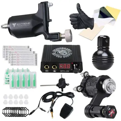 Dragonhawk Extreme V2 Tattoo Kit 2 Rotary Machines Motor Gun