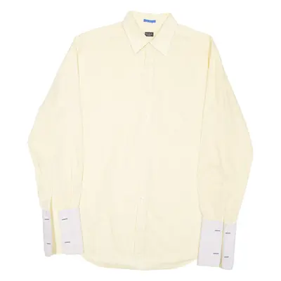 PAUL SMITH Mens Formal Shirt Yellow Gingham Long Sleeve L