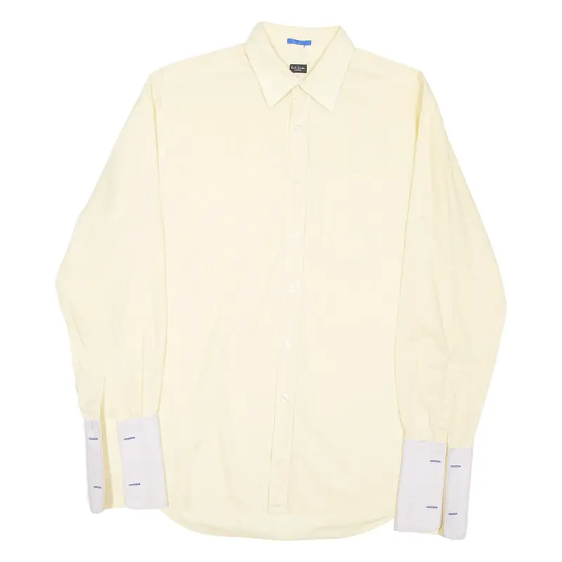 PAUL SMITH Mens Formal Shirt Yellow Gingham Long Sleeve L