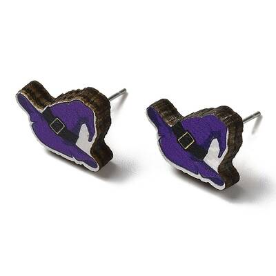 Wood Stud Earrings
