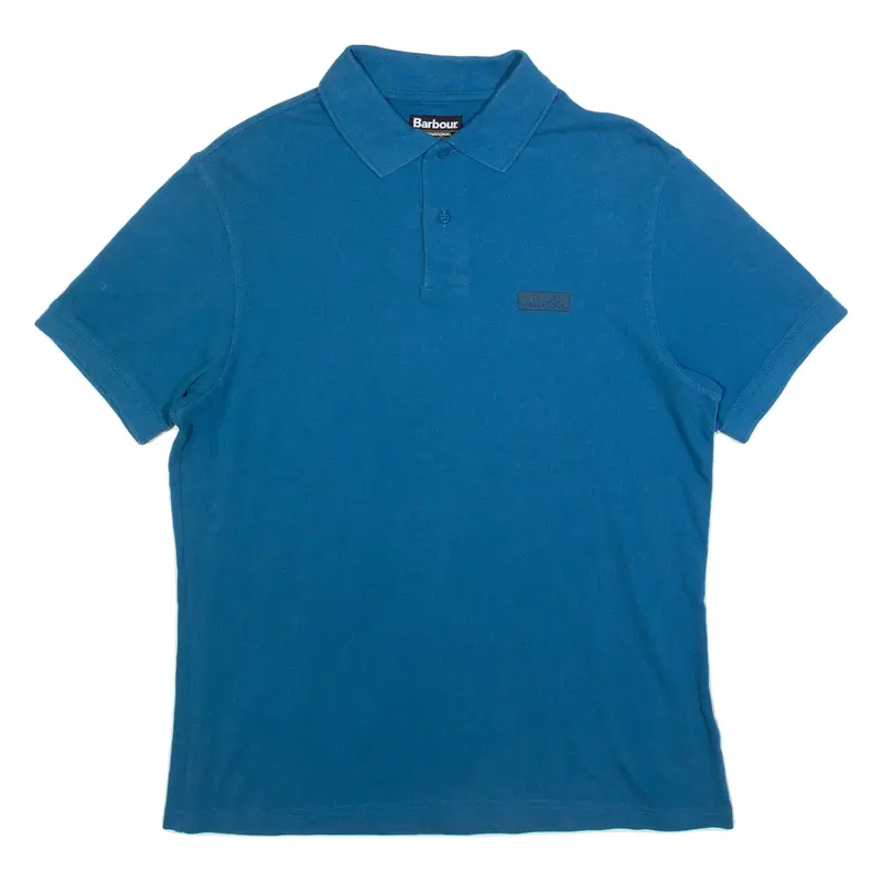 BARBOUR Mens Polo Shirt Blue L