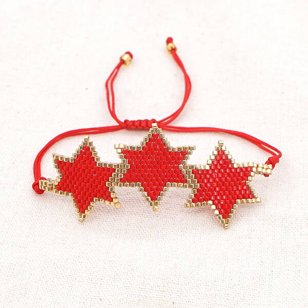 Friendship Star Loom Pattern Seed Beads Bracelets for Women