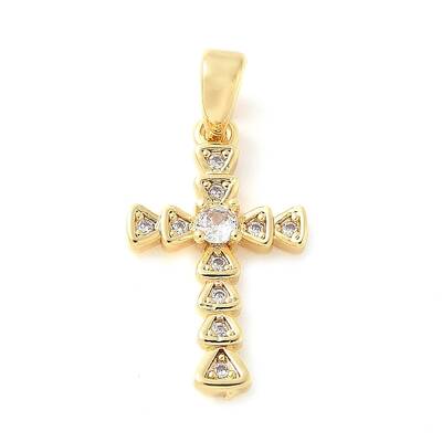 Brass Micro Pave Cubic Zirconia Pendants