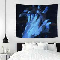 Abstract Hand Pattern Tapestry, 1 Count Wall Hanging Decor, Aesthetic Blue Oil Painting Wall Hanging Decor for Bedroom & Livi...