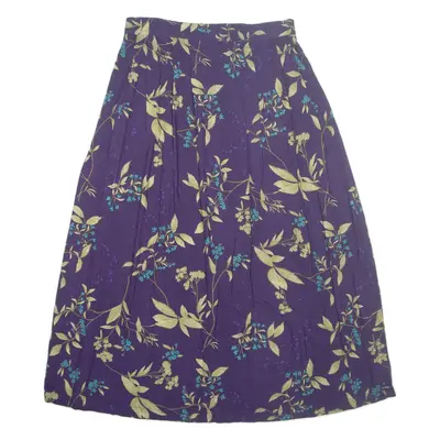 SAG HARBOR Womens A-Line Skirt Purple Midi Floral M