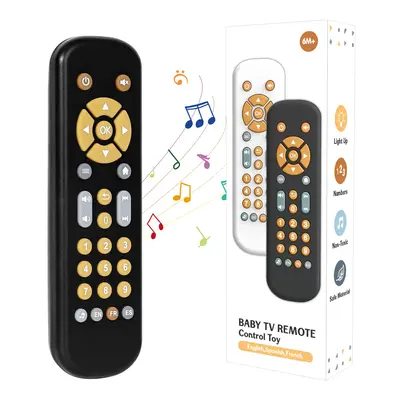 Orzbow Baby Remote Control Toy for 6 Months+ with Music, TV Remote Toy with Realistic Light and Sound - English, French and S...