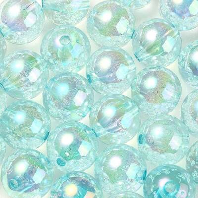 UV Plating Transparent Rainbow Iridescent Acrylic Beads