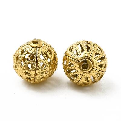 304 Stainless Steel Hollow Round Beads