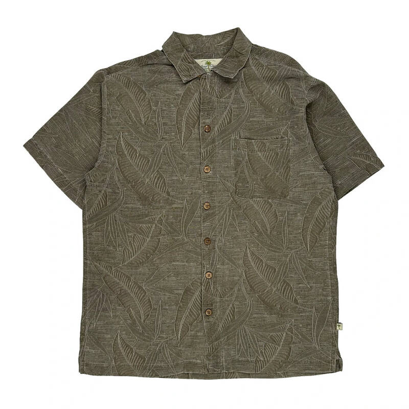 Island Shores Hawaiian Shirt - Medium Grey Silk