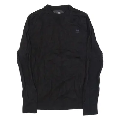 G-STAR Womens Jumper Black Tight Knit Wool XXS
