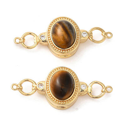 Brass Micro Pave Cubic Zirconia Magnetic Clasps