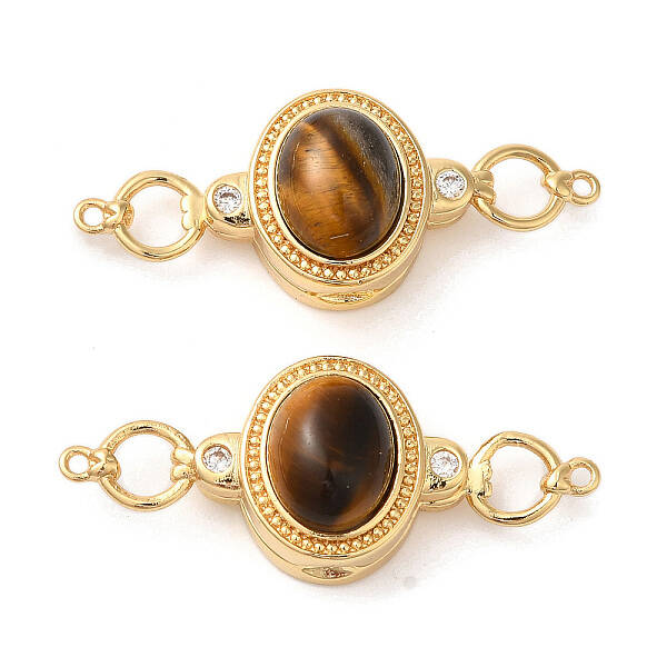 Brass Micro Pave Cubic Zirconia Magnetic Clasps