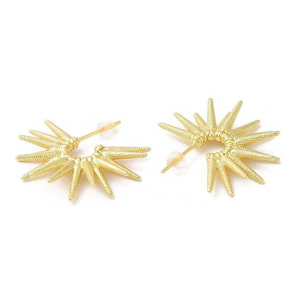Rack Plating Brass Sun Stud Earrings