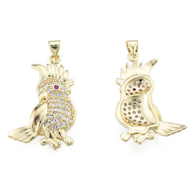 Brass Micro Pave Clear Cubic Zirconia Pendants