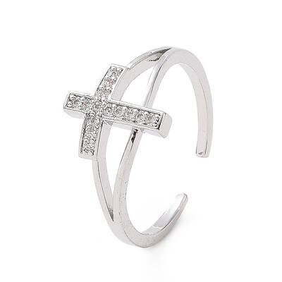 Brass Micro Pave Cubic Zirconia Rings