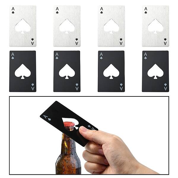 8Pcs 2 Colors 430 Stainless Steel Bottle Openers