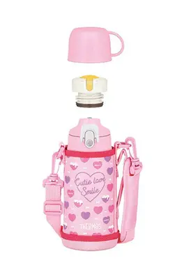 Thermos Thermos for children with two caps - pink 600 ml
