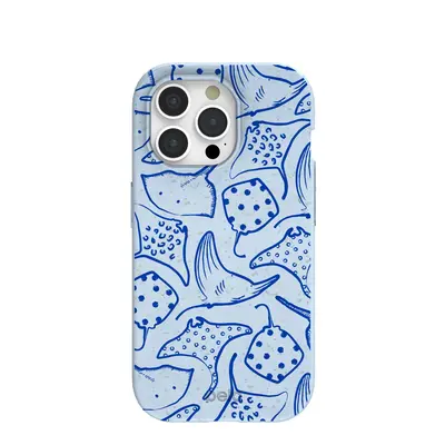 Powder Blue Stingray Fever iPhone 15 Pro Case