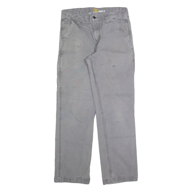 CARHARTT Mens Jeans Grey Relaxed Straight W32 L29