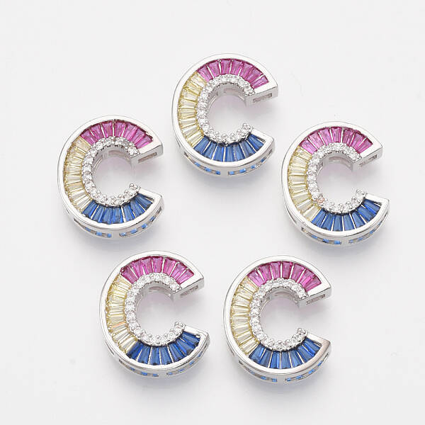 Brass Cubic Zirconia Slide Charms