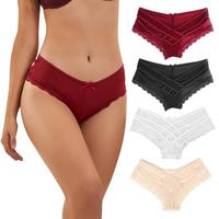 OHYEAH Womens Underwear Lace Hipster Panties for Women Cheeky Cotton Crotch Crisscross Strappy Boyshorts Panties Giftideas