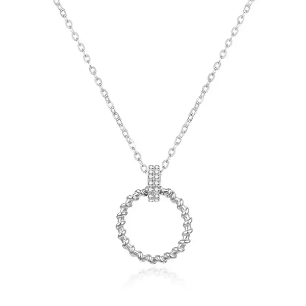 Agato Decent Silver Necklace AGS1504/47 (Chain, Pendant)