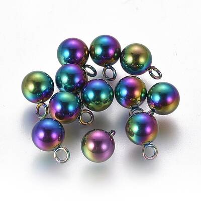 Ion Plating(IP) 304 Stainless Steel Sphere Charms