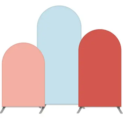 Aperturee Red Blue Colors Double Sided Arch Backdrop Kit | Circle Arch Backdrop Diy | Custom Arched Wall Covers | Wedding Arc...