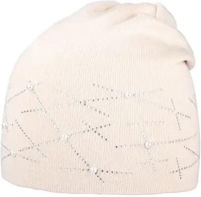 Capu Cappello Da Donna panna con brillantini