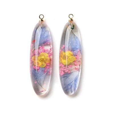 Inner Dried Flower Transparent Resin Pendants