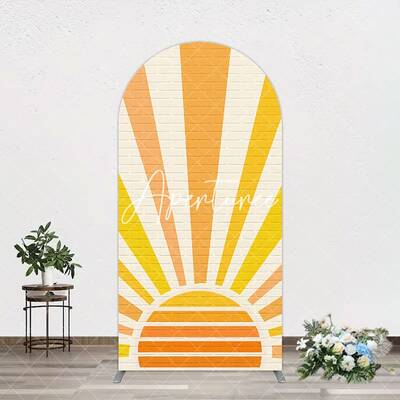 Aperturee Beige Brick Wall Boho Sun Birthday Arch Backdrop, 1.6X4FT(0.5X1.2M), 38.18 USD, arch backdrop kit, GDMHD1Y46-A