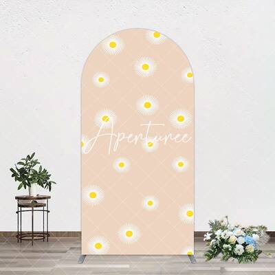 Aperturee Simple White Blooming Flowers Birthday Arch Backdrop, 1.6X4FT(0.5X1.2M), 38.18 USD, arch backdrop kit, DMGD0Y18-A