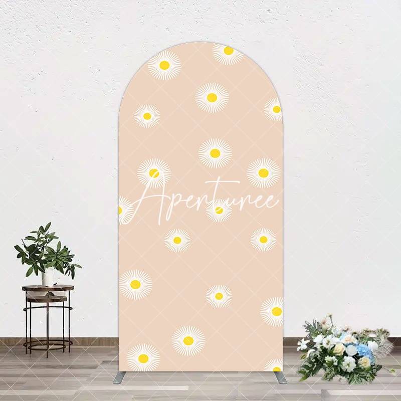 Aperturee Simple White Blooming Flowers Birthday Arch Backdrop, 1.6X4FT(0.5X1.2M), 38.18 USD, arch backdrop kit, DMGD0Y18-A