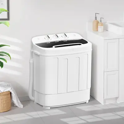 Segawe Mini Twin Tub Portable Washing Machine â Compact Washer and Spin Dryer with 13 lbs Capacity