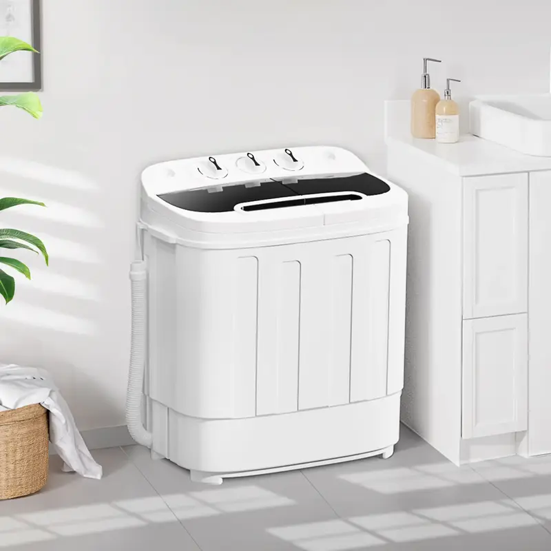 Segawe Mini Twin Tub Portable Washing Machine – Compact Washer and Spin Dryer with 13 lbs Capacity
