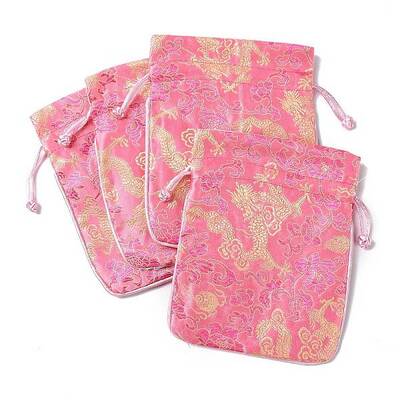 Chinese Style Silk Drawstring Jewelry Gift Bags
