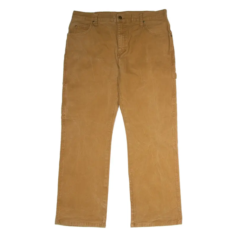 DICKIES Workwear Carpenter Mens Canvas Trousers Brown Regular Straight W34 L30