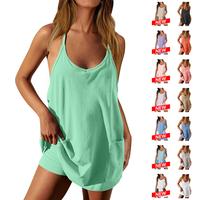 Tankaneo Women's Summer Mini Dress Casual Workout Tennis Dress with Shorts Sleeveless Althletic Dresses M7D272