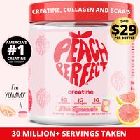 Peach Perfect Creatine Monohydrate Powder, Creatine for Women with Collagen, BCAAs, 5g Vegan Micronized Creatine per Serving,...