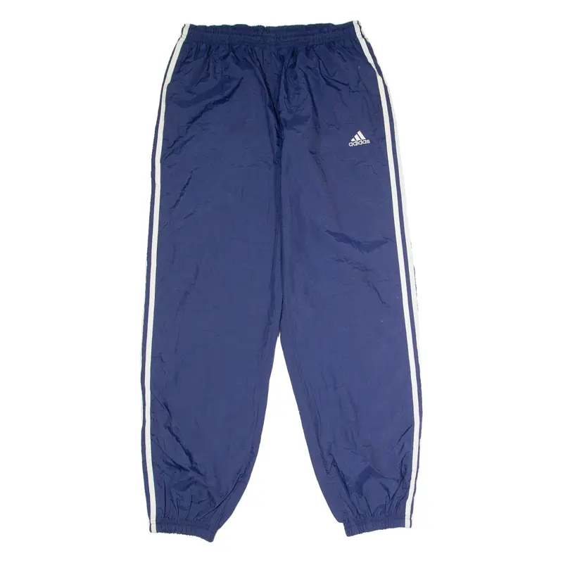 ADIDAS Mens Track Pants Blue 90s Nylon Tapered L W32 L31