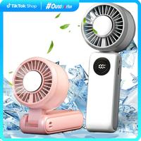 Portable Handheld Turbo Fan With Ice Cooling, 5 Gear Wind,4000mAh Battery Operated, Up to 10 Working Hours, 3 IN 1 Hand Fan R...
