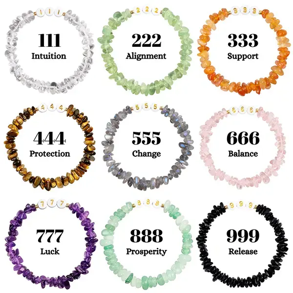 $6.99! Angel Number Healing Crystal Bracelet | Chip Beaded Jewelry for Spiritual Seekers and Gift-Givers
