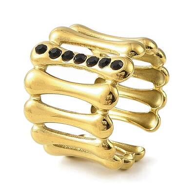 Ion Plating(IP) 304 Stainless Steel Open Cuff Ring for Women