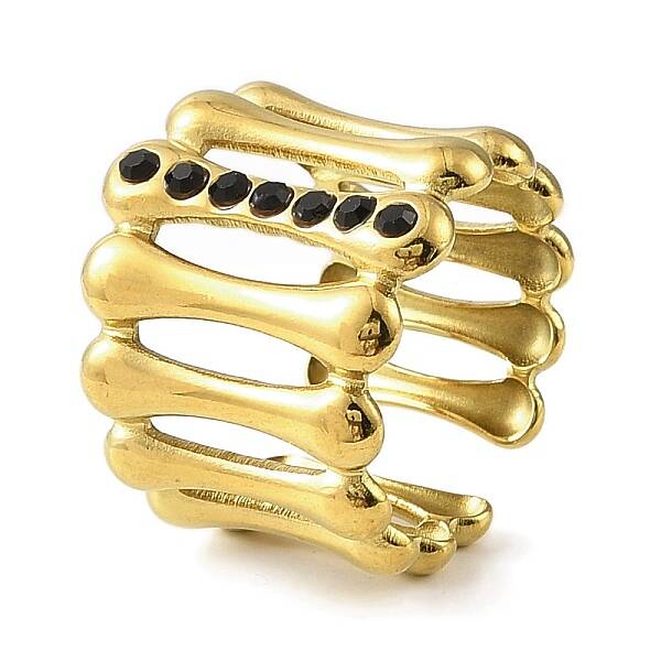 Ion Plating(IP) 304 Stainless Steel Open Cuff Ring for Women