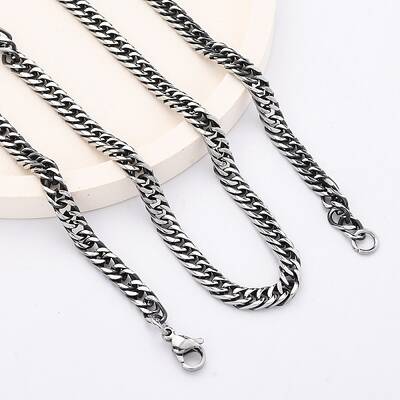 4.5MM 201 Stainless Steel Cuban Link Chain Necklaces